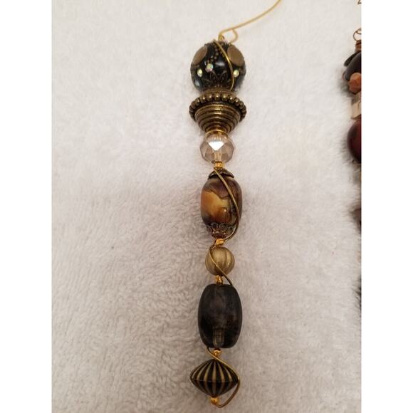 Brown and gold Christmas icicle ornaments c2 - Picture 3 of 6